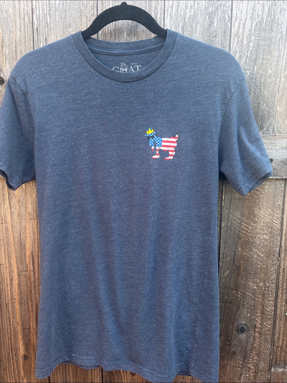 GOAT USA Flag Goat Graphic Short Sleeve T-Shirt - Charcoal
